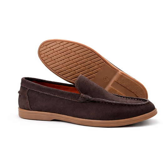 Classic Suede Loafers – Dark Brown