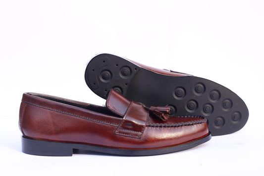 Brown tassle loafers