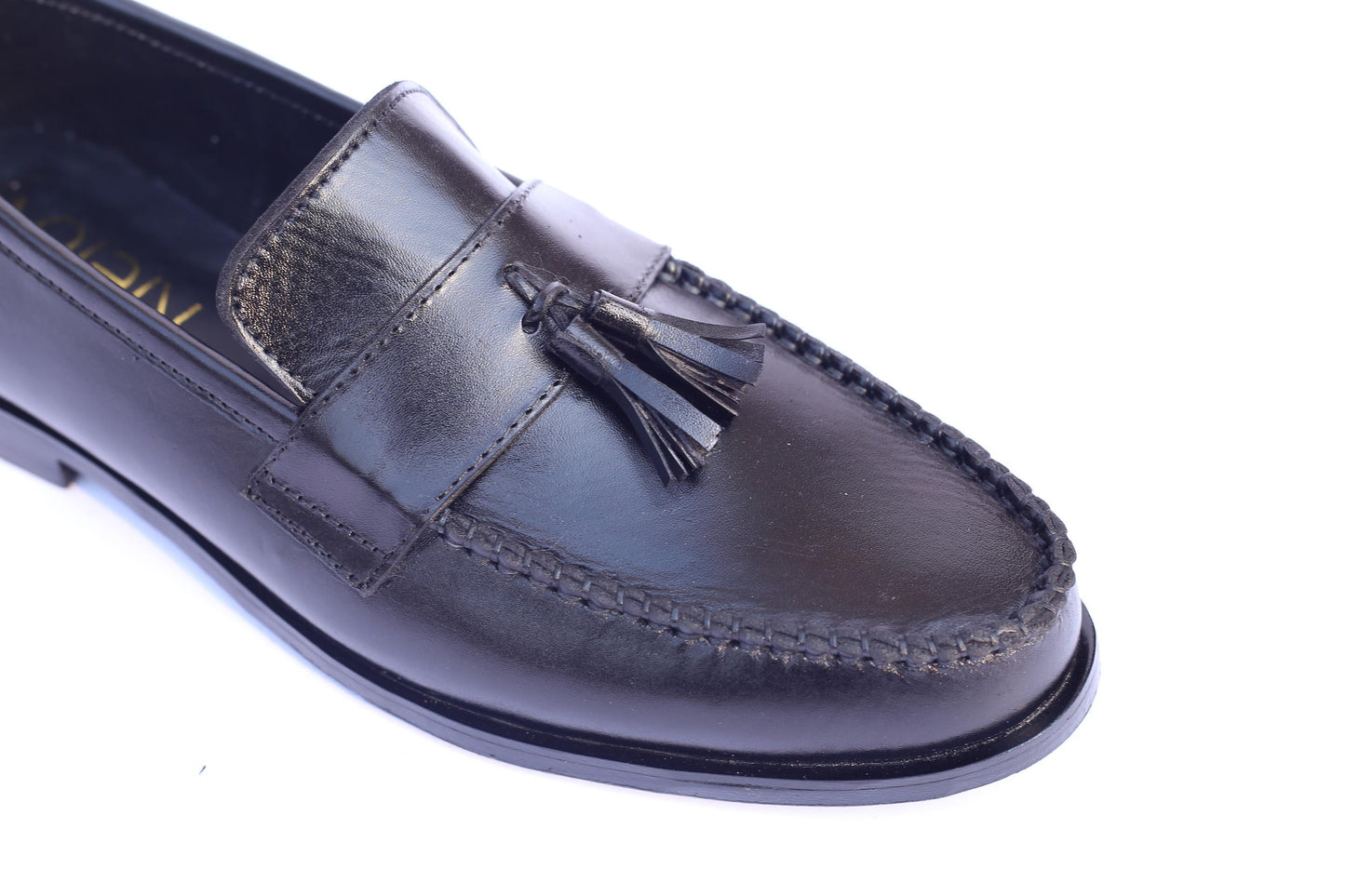 Classic Black Leather Tassel Loafers
