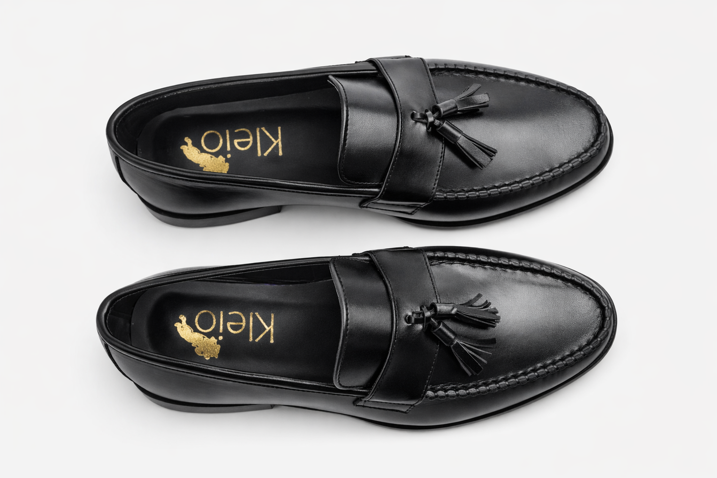 Classic Black Leather Tassel Loafers
