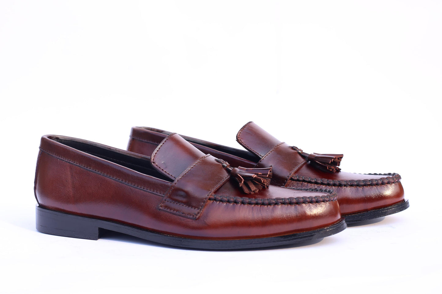Brown tassle loafers