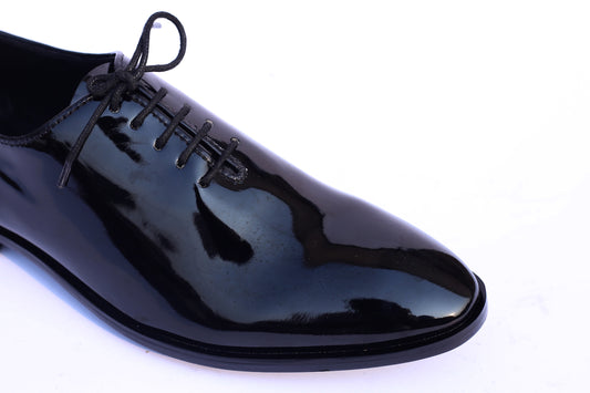 Sleek Black Patent Oxford — High-Gloss Formal Dress Shoes