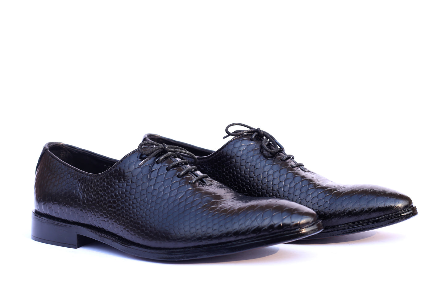 The "Executive Python" Textured Leather Oxford Shoes