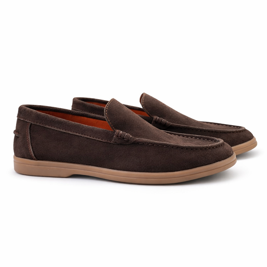 Classic Suede Loafers – Dark Brown