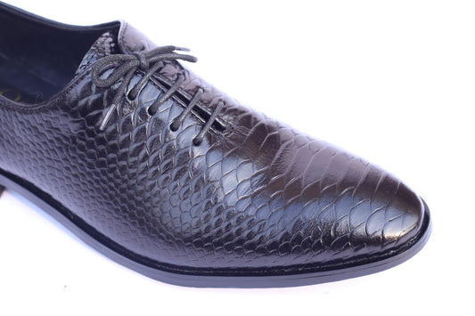 The "Executive Python" Textured Leather Oxford Shoes